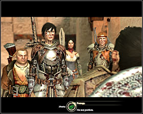 After winning the battle you will see a scene of conversation #1 with Lord Renvil Harrowmont, who will ask you to eliminate other mercenaries sent by Carta - Last of His Line - Act I - Dragon Age II Game Guide