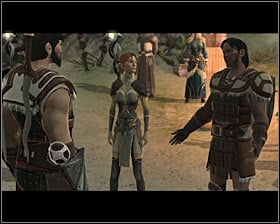 As soon as you can turn north #1, and after few moments you should reach a campsite where you meet the Blood Mages and the group of mercenaries (M28, 14) - Elves at Large - Act II - Dragon Age II Game Guide