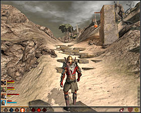 After winning the battle look around the southern part of the camp and find a heap of bones, where you will find the sword #1 (M28, 22) - The Lost Swords - Act III - Dragon Age II Game Guide