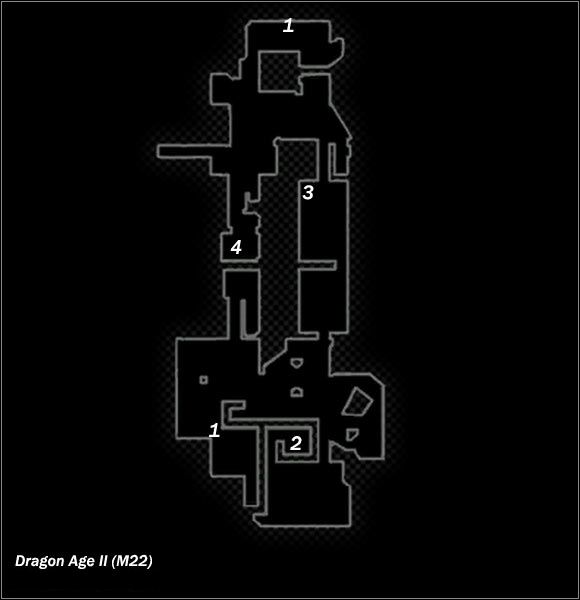 Legend - Map M21 Woodrows Storehouse; Map M22 Unused passage | Maps - Maps - Dragon Age II Game Guide