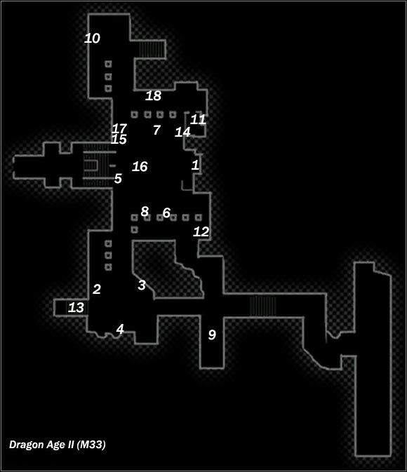Legend - Map M33 Gallows; Map M34 Ironwood Clearing | Maps - Maps - Dragon Age II Game Guide