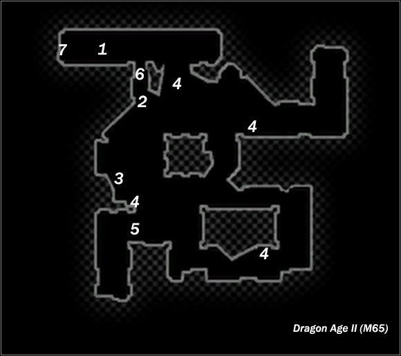 Legend - Map M65 Side Alley; Map M66 Gallows Dungeon | Maps - Maps - Dragon Age II Game Guide