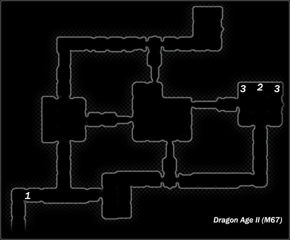 Legend - Map M67 The Forgotten Lair; Map M68 Varterral Hunting Ground | Maps - Maps - Dragon Age II Game Guide