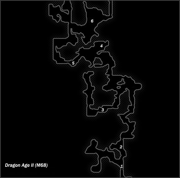Legend - Map M67 The Forgotten Lair; Map M68 Varterral Hunting Ground | Maps - Maps - Dragon Age II Game Guide