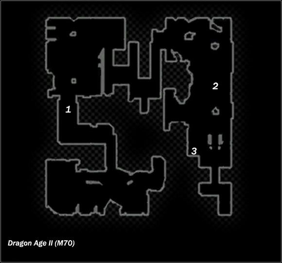 Legend - Map M69 Bone Pit Mines (Cavern of Dead); Map M70 Ser Varnells hideout | Maps - Maps - Dragon Age II Game Guide