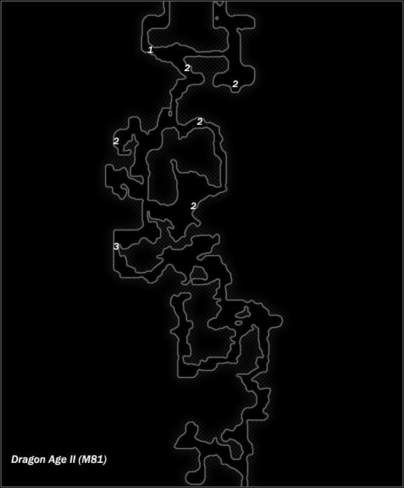 Legend - Map M81 Drakestone mine; Map M82 Mountain cave | Maps - Maps - Dragon Age II Game Guide