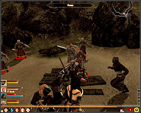 After getting out to the surface, a conversation between Thrask and Karras will automatically start #1 - Act of Mercy - p. 3 - Act I - Dragon Age II Game Guide