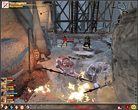 As youve noticed, the leader will be supporting the bandits from the upper balcony #1, so fighting all the enemies in this location isnt the best idea - Blackpowder Promise - Act I - Dragon Age II Game Guide