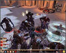 You can attract more monsters to come to the stairs or move on to more direct attacks #1 - Prime Suspect - p. 3 - Act II - Dragon Age II Game Guide