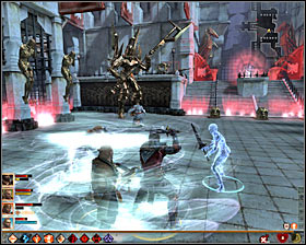Defeating the Gate Guardian will lead Meredith to return onto the courtyard #1 - The Last Straw - p. 5 - Act III - Dragon Age II Game Guide