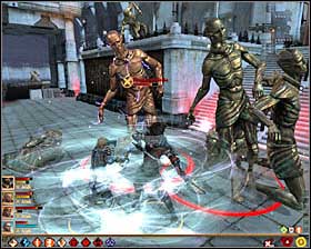 Defeating the Gate Guardian will let you advance to the hardest part of the battle, as apart from Meredith, lesser Stone Statues will also keep appearing #1 - The Last Straw - p. 5 - Act III - Dragon Age II Game Guide