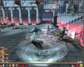 The Statues will be coming from various sides, so its worth to stay cautious and keep checking the map #1 - The Last Straw - p. 5 - Act III - Dragon Age II Game Guide