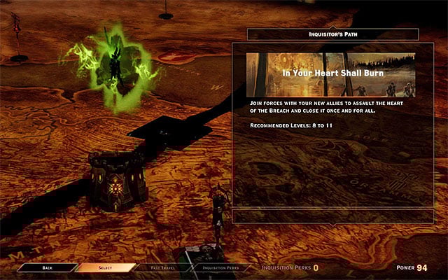 Select and confirm your selection of the In Your Heart Shall Burn operation - Dragon Age Inquisition: In Your Heart Shall Burn - Main storyline quests (The Path of the Inquisitor) - Dragon Age: Inquisition Game Guide & Walkthrough