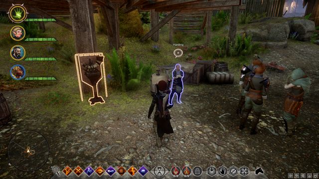 Harding in the first camp. - Dragon Age Inquisition: The Loss of a Friend - The Frostback Basin - Jaws of Hakkon DLC - Dragon Age: Inquisition Game Guide & Walkthrough