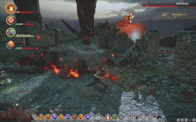 Corypheus attacking at a distance, at the second stage. - Dragon Age Inquisition: Doom Upon All the World - Main storyline quests (The Path of the Inquisitor) - Dragon Age: Inquisition Game Guide & Walkthrough