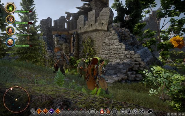 The treasure is inside the destroyed tower - Dragon Age Inquisition: Sketch of Calenhads Foothold - Side quests - The Hinterlands - Dragon Age: Inquisition Game Guide & Walkthrough