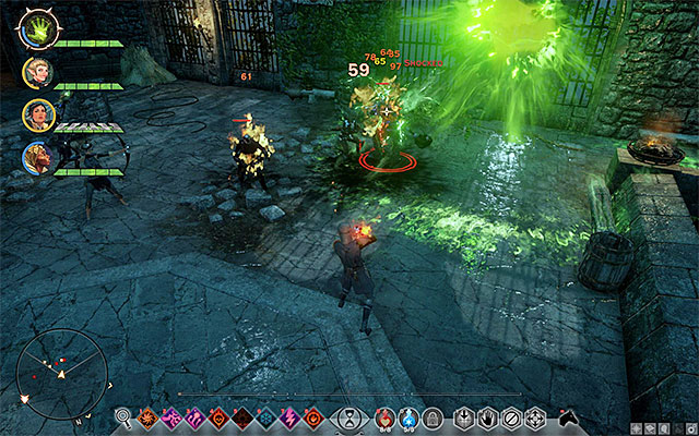 Avoid the strong attacks of the highwayman chief - Dragon Age Inquisition: Capturing Caer Bronach - Side Quests - Crestwood - Dragon Age: Inquisition Game Guide & Walkthrough