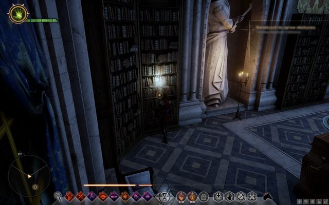 The bookshelf with the book that opens the passage - Dragon Age Inquisition: Wicked Eyes and Wicked Hearts - Main storyline quests (The Path of the Inquisitor) - Dragon Age: Inquisition Game Guide & Walkthrough