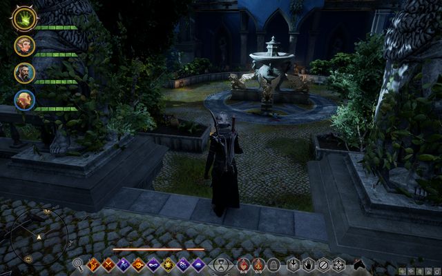 The fountain in front of the Servants Quarters - Dragon Age Inquisition: Wicked Eyes and Wicked Hearts - Main storyline quests (The Path of the Inquisitor) - Dragon Age: Inquisition Game Guide & Walkthrough