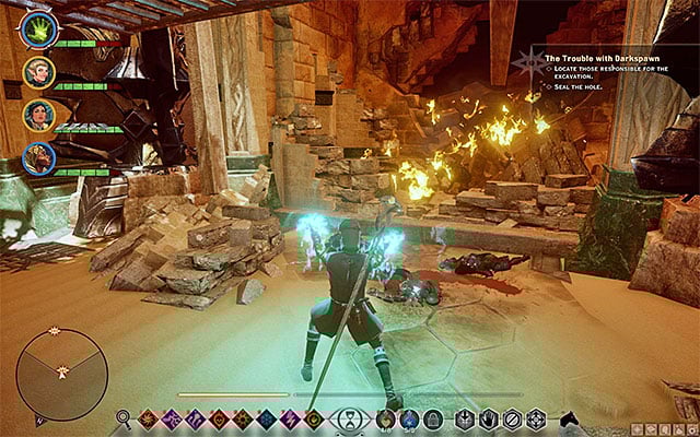 Place where you have to plug the hole. - Dragon Age Inquisition: The Trouble with Darkspawn - Side quests - The Western Approach - Dragon Age: Inquisition Game Guide & Walkthrough