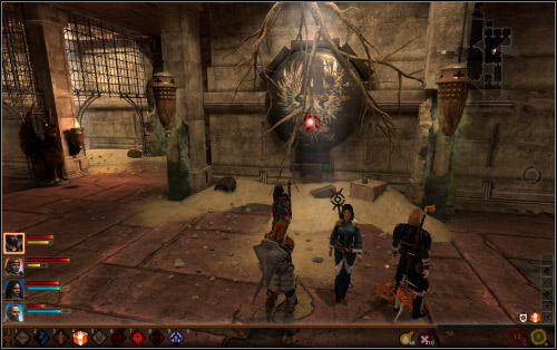 After the fight you'll hear the voice coming from the blue glow - Walkthrough - Corypheus's Prison - Sashamiri's Floor - Dragon Age II: Legacy - Game Guide and Walkthrough