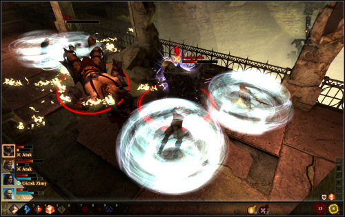 Your team will get to the bridge (11) guarded by a genlock with a cover and a mighty ogre - Walkthrough - Corypheus's Prison - Farele's Floor - Dragon Age II: Legacy - Game Guide and Walkthrough