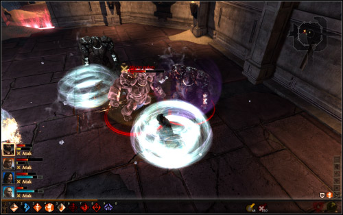 When you enter the room with Larius (16) he will activate the three stone giants and escape - Walkthrough - Corypheus's Prison - Daneken's Floor - Dragon Age II: Legacy - Game Guide and Walkthrough