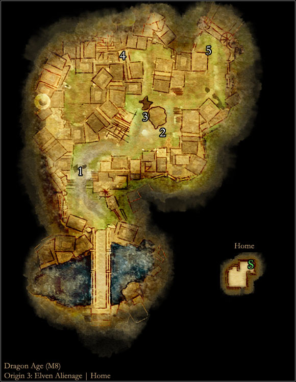 1 - Dragon Age Origins: Origin 3 - City elf main map - World Atlas - Maps - Main areas - Dragon Age: Origins Game Guide
