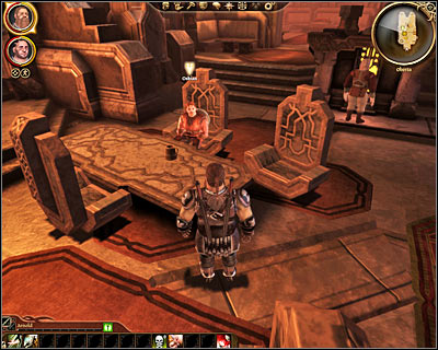 Leske will inform you that Beraht wants you both to locate Oskias and to find out if hes been trying to sell goods without sharing profits - Dragon Age Origins: Berahts goodwill - Origin story: Dwarf commoner - Dust Town (Prologue) - Dragon Age: Origins Game Guide