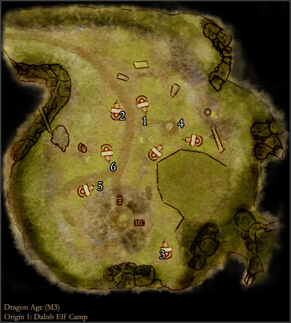 1 - Dragon Age Origins: Dalish Elf Camp map - Maps of locations - Dragon Age: Origins Game Guide