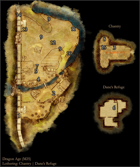 1 - Dragon Age Origins: Lothering map - Maps of locations - Dragon Age: Origins Game Guide
