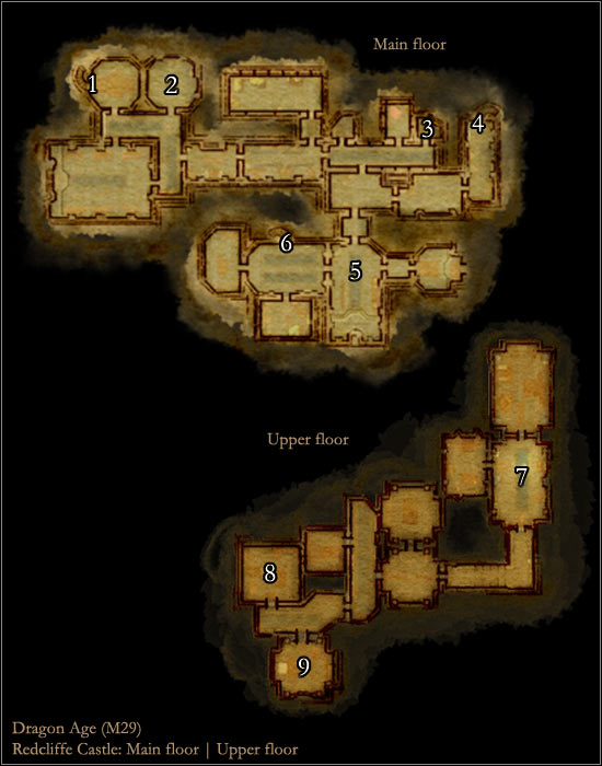 1 - Dragon Age Origins: Redcliffe Castle map - Maps of locations - Dragon Age: Origins Game Guide