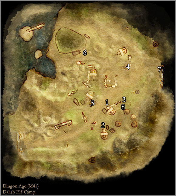 1 - Dragon Age Origins: Dalish Elf Camp map - Maps of locations - Dragon Age: Origins Game Guide