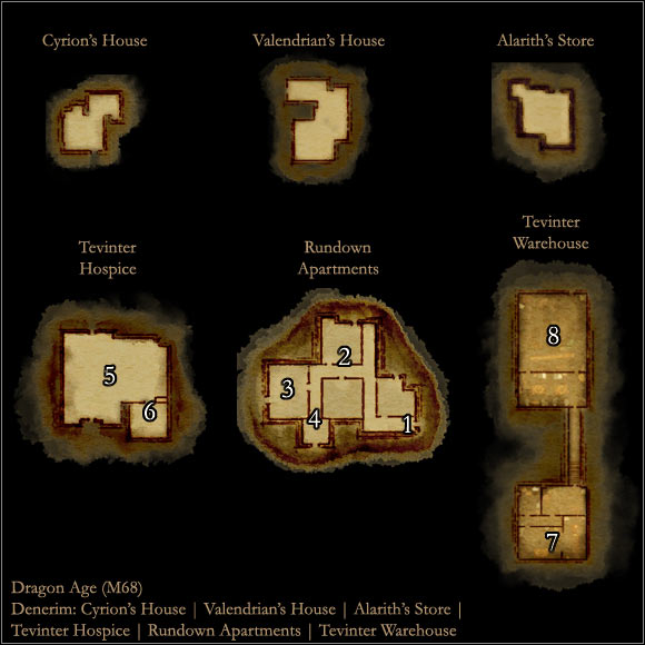 1 - Dragon Age Origins: Elven Alienage - Other Locations map - Maps of locations - Dragon Age: Origins Game Guide