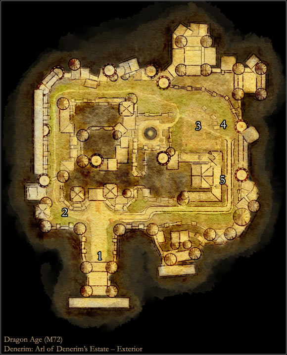 1 - Dragon Age Origins: Arl Of Denerims Estate - Exterior map - Maps of locations - Dragon Age: Origins Game Guide