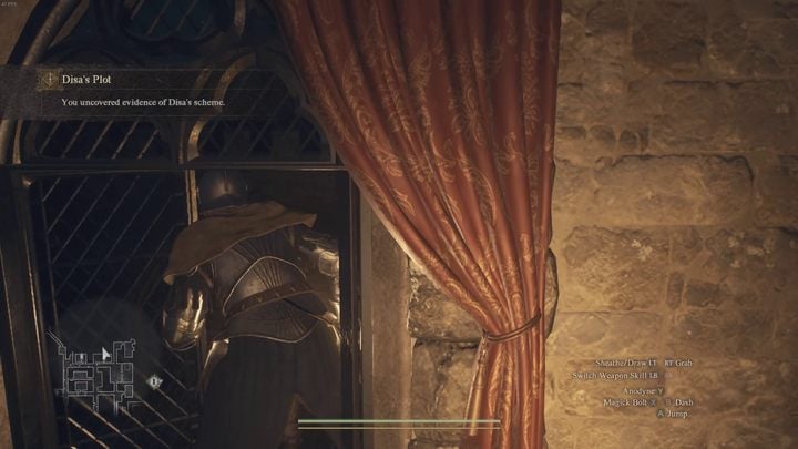 After the boy distracts the guards, quickly vault through the open window to find yourself in the castle courtyard - Dragons Dogma 2: How to steal the queens letter? - Quests - Dragons Dogma 2 Guide