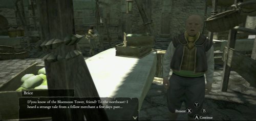 Brice can help you determine Salomet's location (the merchant from the market) - The Wyrmkings Ring - Act IV - Dragons Dogma - Game Guide and Walkthrough