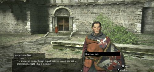 In short: Ser Maximilian asks for help concerning a mysterious cult - Rise of the Fallen - Act II - Dragons Dogma - Game Guide and Walkthrough