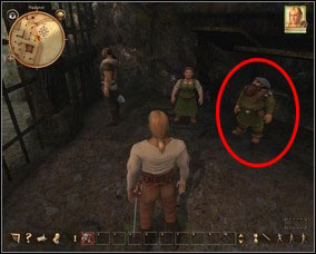 The entrance to the caves is situated right behind women - Nadoret - for Rogues - p. 1 | Main quests - Main quests - Drakensang: The River of Time Game Guide