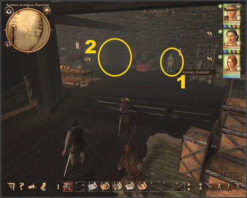 1. A cook / 2. The door to the fortress battlements - Customs Stronghold - p. 1 | Main quests - Main quests - Drakensang: The River of Time Game Guide