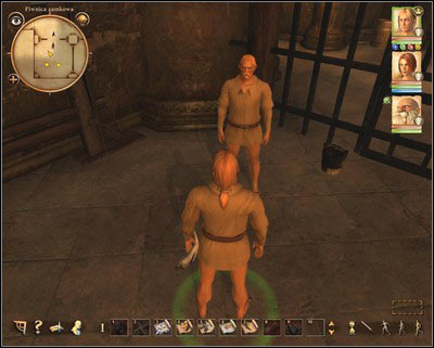 First, take fish from a bucket, and then talk to Ardo. - Nadoret Castle - p. 2 | Main quests - Main quests - Drakensang: The River of Time Game Guide