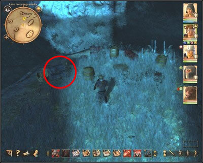 The harp is located in one of the chests. - Elven Forest 2 (after the quest 15. Find a way to cure Ardo) | Side quests - Side quests - Drakensang: The River of Time Game Guide