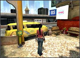 Zoe has to go to the laboratory called Jiva located in the Seshadri building and pick up a package from Helena Chang, so she will go to the paxi rank ( the same way which leads on market) - Dreamfall: Chapter 1 - One - Dreamfall: Game Guide - Dreamfall: The Longest Journey Game Guide