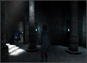 Inside, Aprilll see troll, who is opening the next door, but she doesnt know how - Dreamfall: Chapter 5 - Alchera - Dreamfall: Game Guide - Dreamfall: The Longest Journey Game Guide