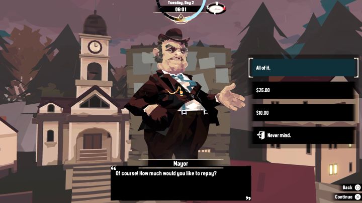 Choose the I'd like to pay off some of my debt topic - Dredge: How to pay off the debt in Greater Marrow? - FAQ - Dredge Guide