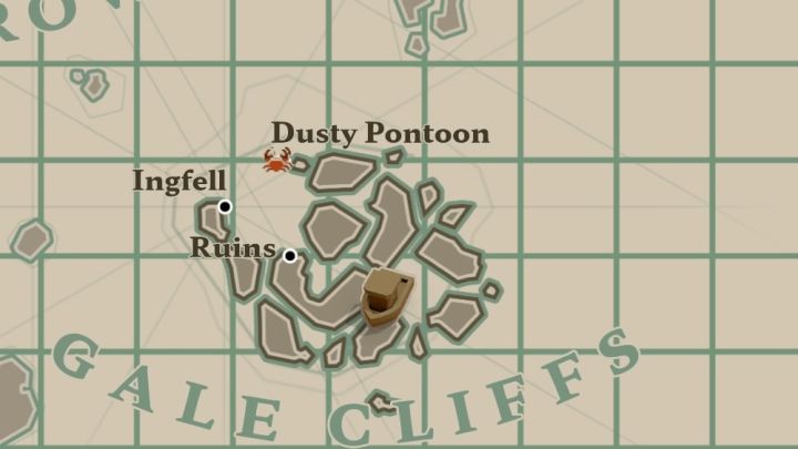The first exemplary fishery is in the south-east part of Gale Cliffs , near the falls - Dredge: Where to catch Conger Eel? - FAQ - Dredge Guide