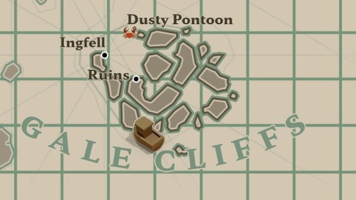 A second exemplary fishery is in the southern part of Gale Cliffs - Dredge: Where to catch Conger Eel? - FAQ - Dredge Guide