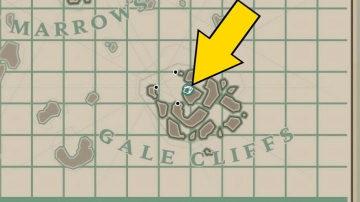 In a rock tunnel north of the Ruins in the Gale Cliffs area - Dredge: Where to get Refined Metal? - FAQ - Dredge Guide