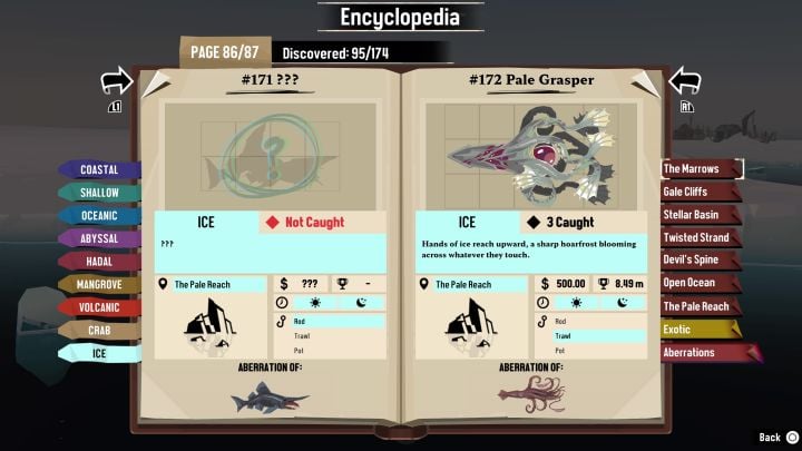 How to unlock: Catch all aberrations in The Pale Reach - Dredge The Pale Reach DLC: Trophies / Achievements - trophy guide - New content - Dredge Guide