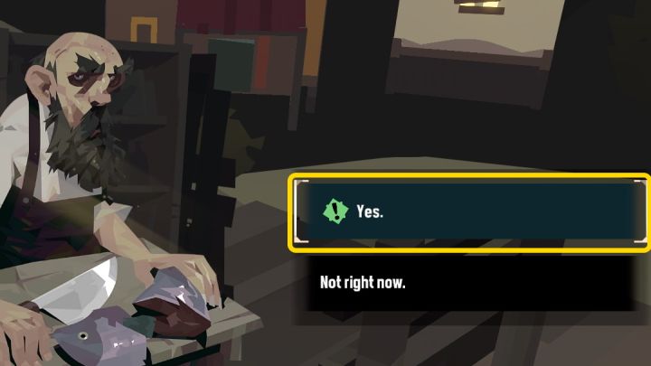 Once you have caught 1 piece of the indicated fish, return to the Fishmonger in Greater Marrow and select the dialogue option with the exclamation mark - Dredge: Caught to Order - Pursuits - Dredge Guide